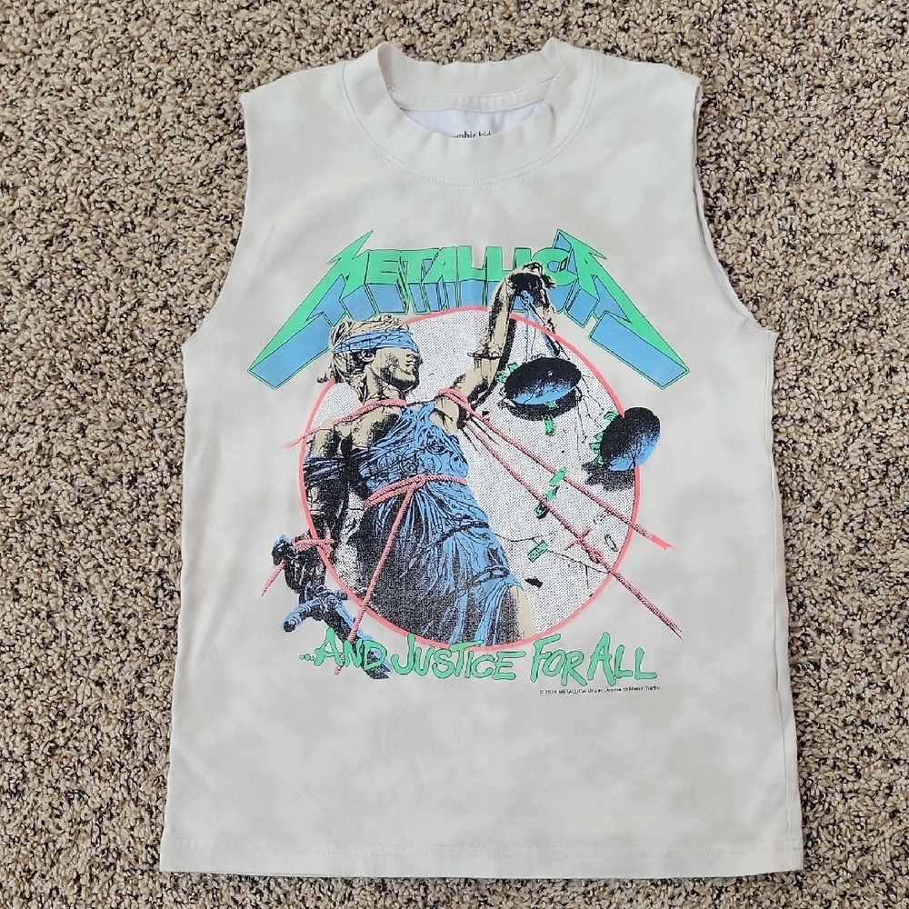 Abercrombie Kids Metallica White Graphic Tank Top